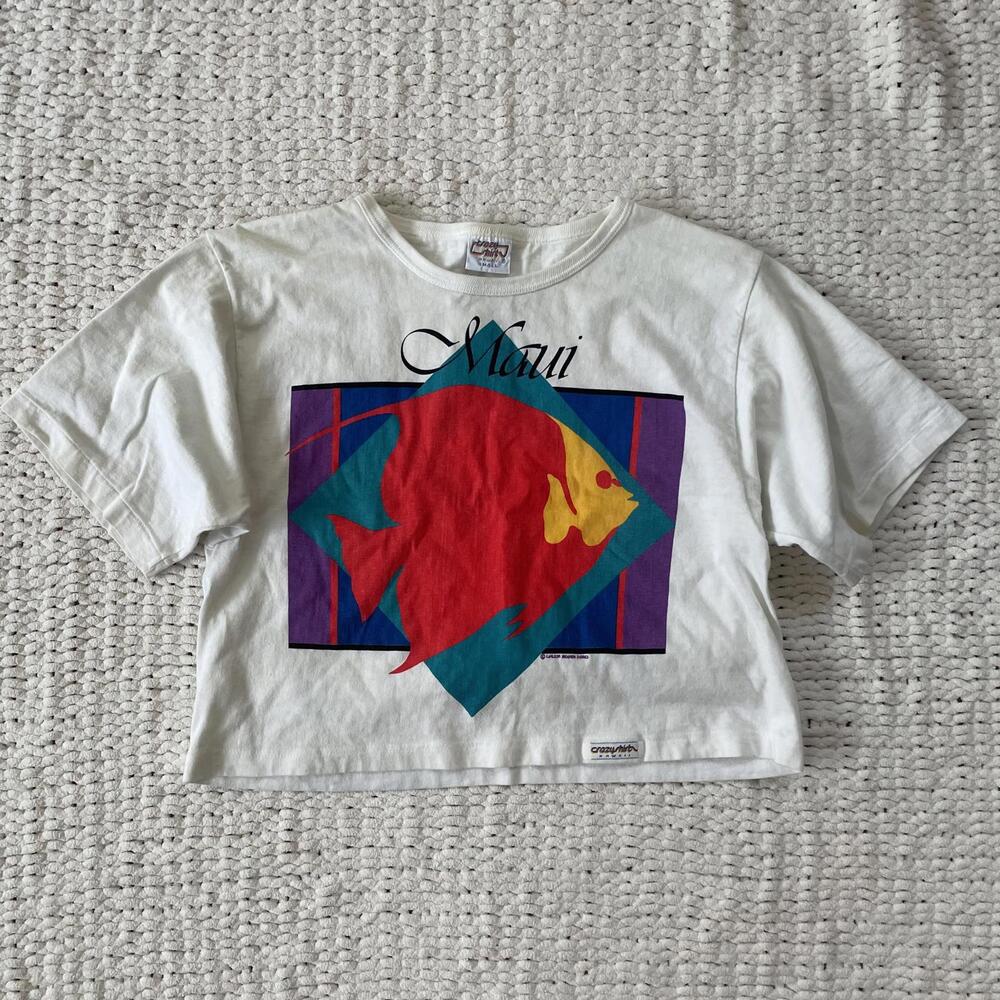 Women's Crazy Shirts Vintage Cropped Maui T-shirt - Size Small